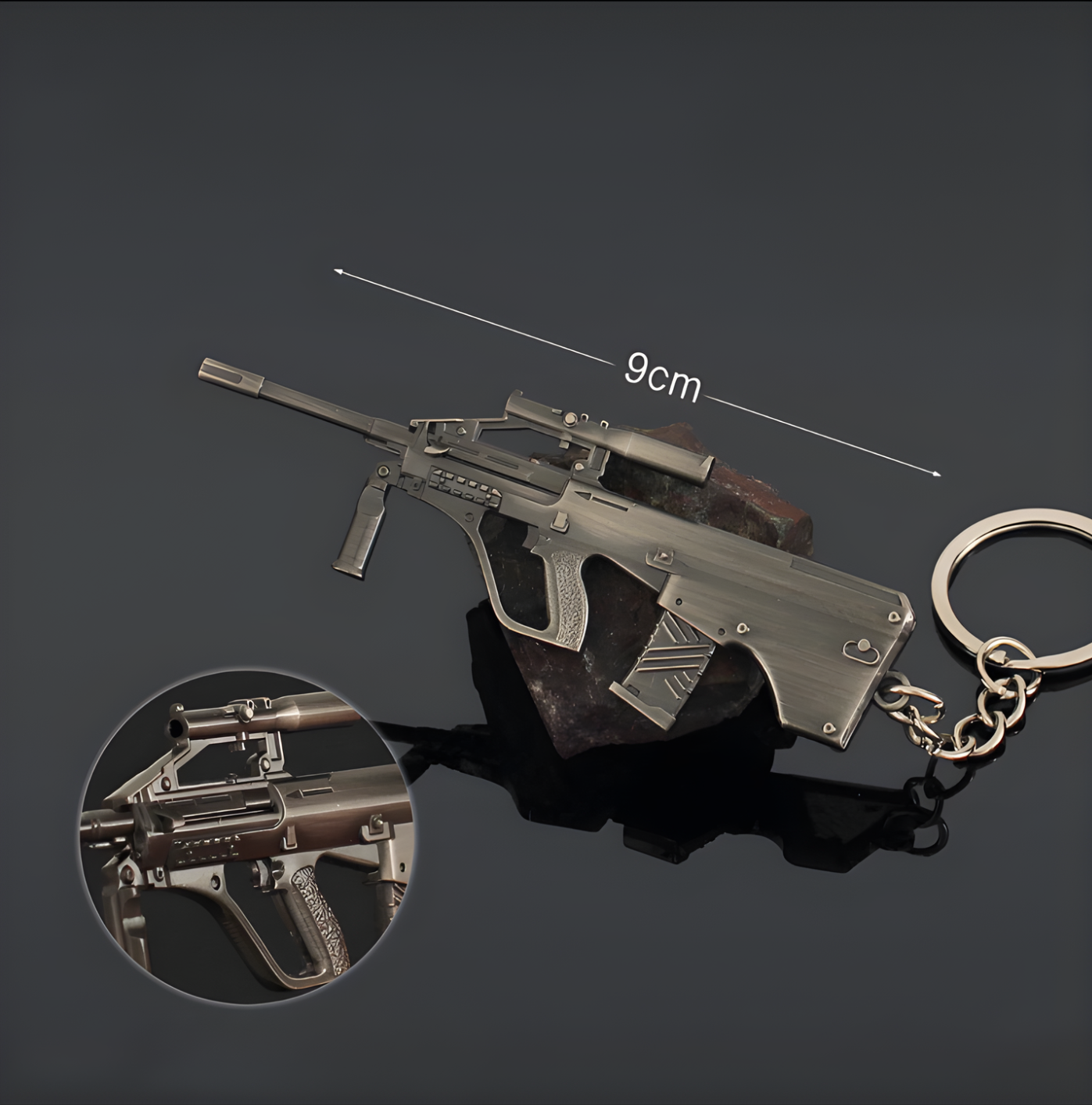 Steyer AUG Assault Rifle Keychain (Grey)
